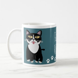 Pfoten zum Auffrischen Cartoon-Katzenslogan-Design Tasse