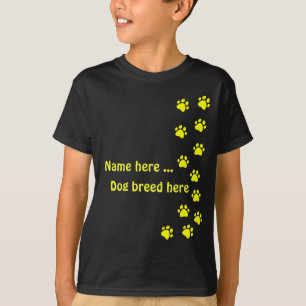 Pfotenabdruck gelb - füge deinen eigenen Namen ode T-Shirt