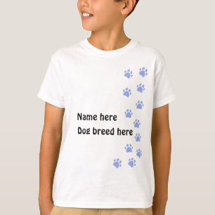 Pfotenabdruck hellblau - füge deinen Namen oder Hu T-Shirt