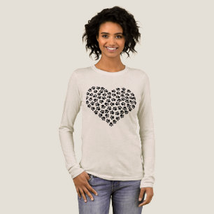 Pfotenabdruck-Herz-T-Shirt Tri-Blend Shirt
