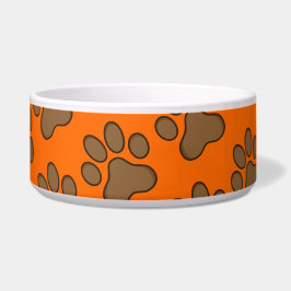 Pfotenabdruck Lebhaft orange Napf