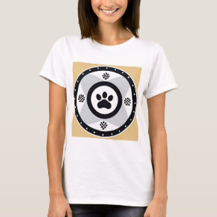 Pfotenabdruck mit dekorativen Elementen T-Shirt