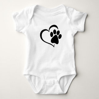 Pfotenabdruck mit Herz Baby-Body – Süße Tierliebe Baby Strampler