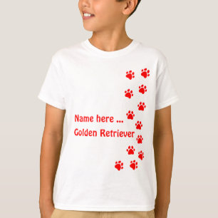 Pfotenabdruck rot - fügen Sie Ihren eigenen Namen T-Shirt