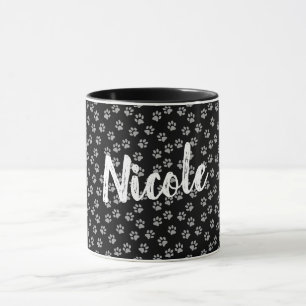 Pfotenabdruck-Tasse mit Namen Tasse