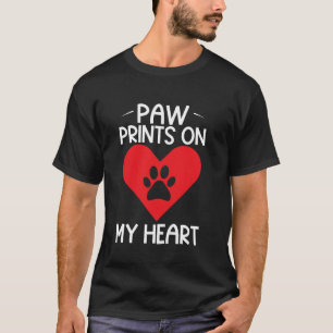 Pfotenabdrücke auf meinem Herzen Katzenvater T-Shirt