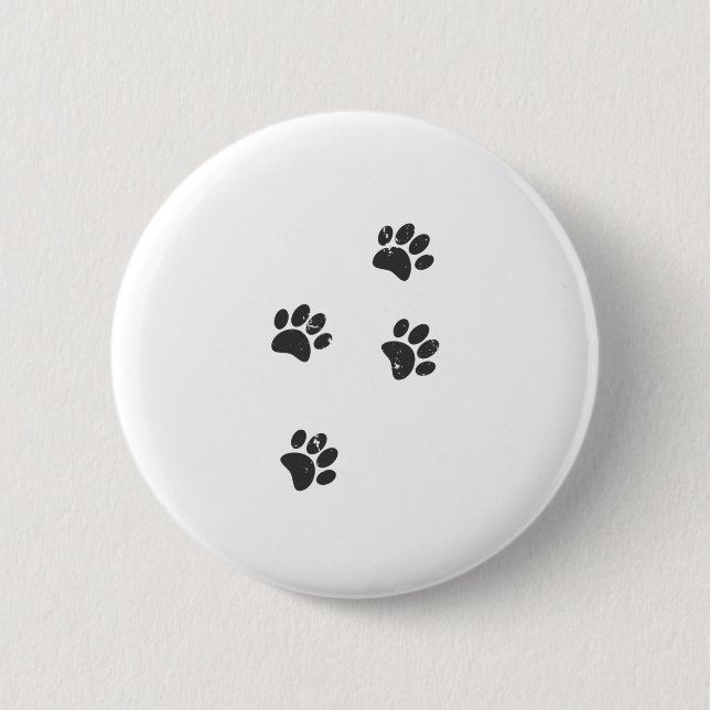 Pfotenabdrücke eines Distressed Hundes Button (Vorderseite)