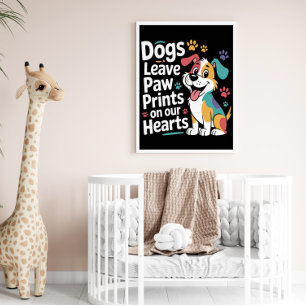 Pfotenabdrücke Herzliche Hunde-Erinnerung Poster