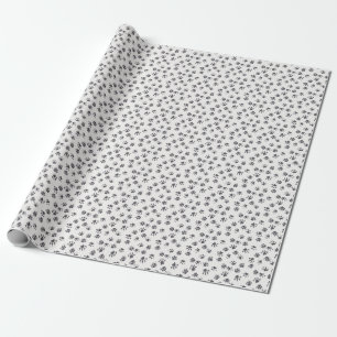 Pfotenabdrücke: Hund Monochrome Nahtlos. Geschenkpapier