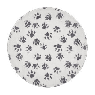 Pfotenabdrücke: Hund Monochrome Nahtlos. Schneidebrett
