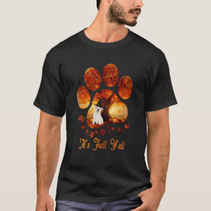 Pfotenbaum Es ist Herbst Leute Halloween Weiße Fra T-Shirt