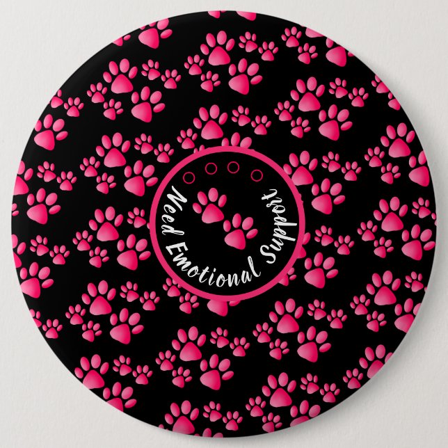 Pfotendruck personalisiert fett rosa button (Vorderseite)