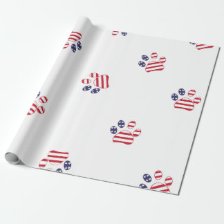 Pfotendrucke in blau-rot geschenkpapier