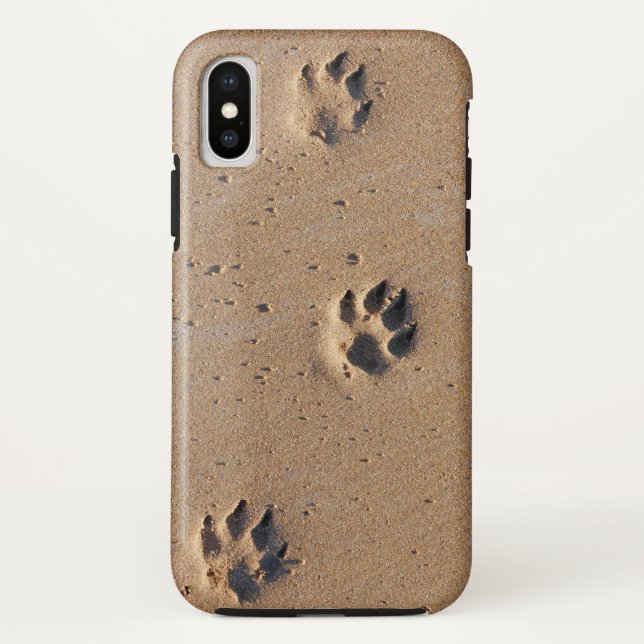 Pfotendrucke in Sand Case-Mate iPhone Hülle (Rückseite)