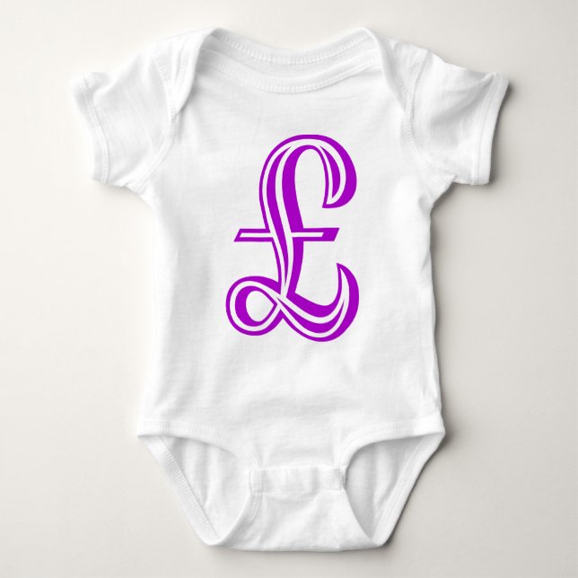 Pfund-Zeichen - Lila Baby Strampler (Vorderseite)