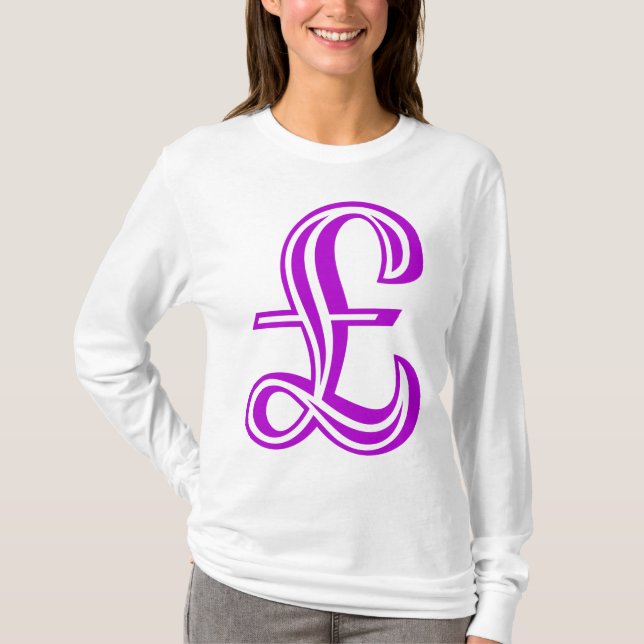 Pfund-Zeichen - Lila T-Shirt (Vorderseite)