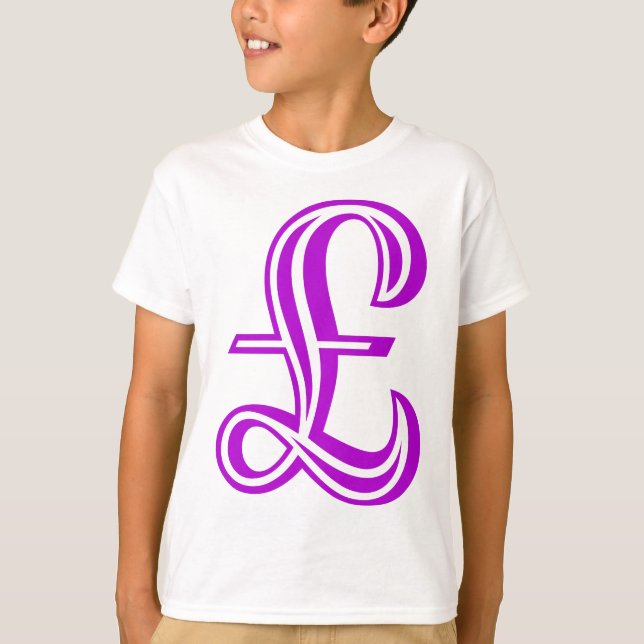 Pfund-Zeichen - Lila T-Shirt (Vorderseite)