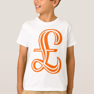 Pfund-Zeichen - Orange T-Shirt
