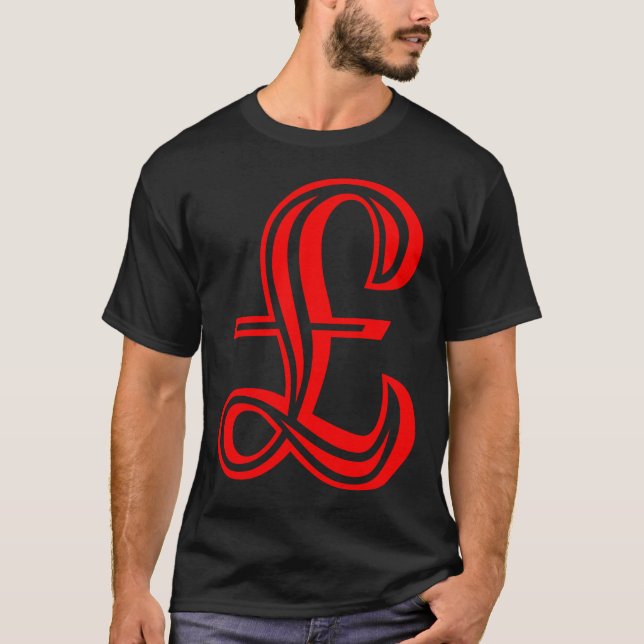 Pfund-Zeichen - Rot T-Shirt (Vorderseite)