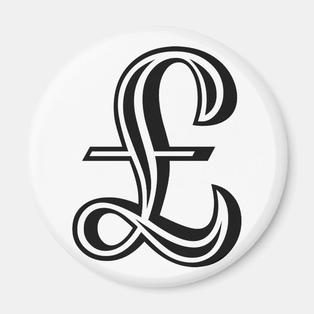 Pfund-Zeichen - Schwarz Magnet (Vorne)