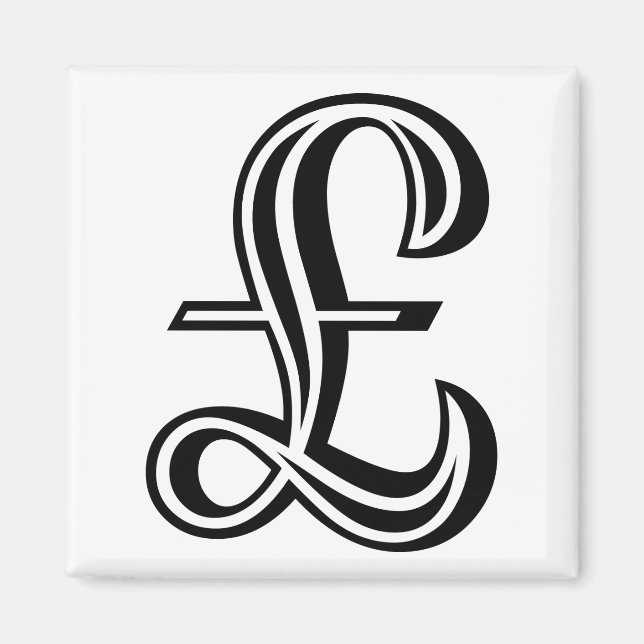 Pfund-Zeichen - Schwarz Magnet (Vorne)