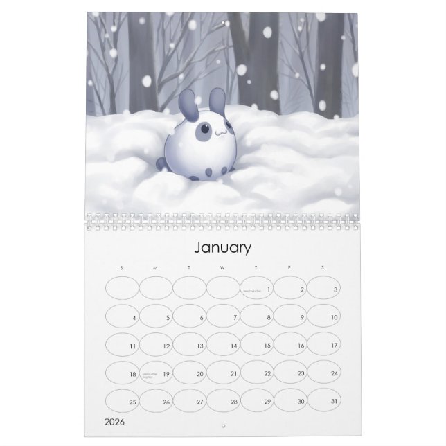 Pfützen-Häschen-Kalender Kalender (Jan 2026)