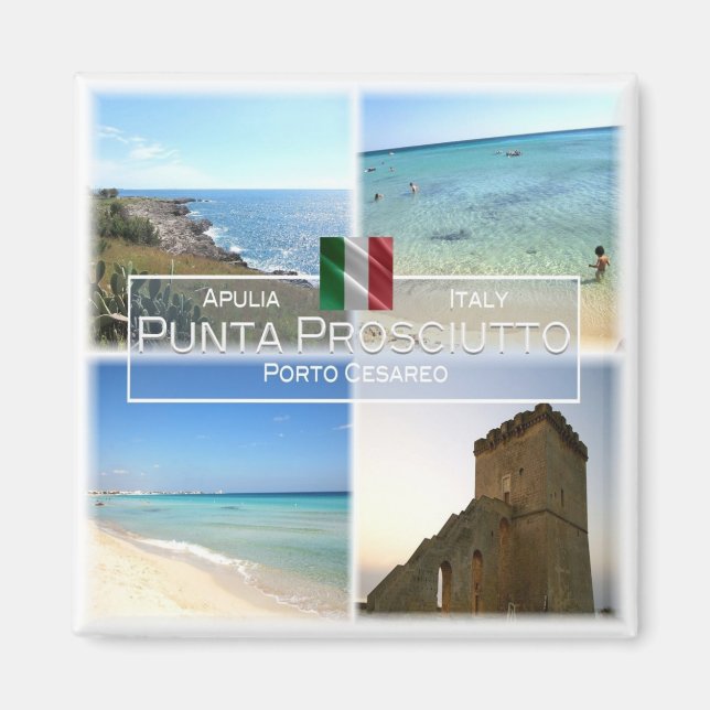 PGL022 PUNTA PROSCIUTTO, Apulien, Kühlschrank Magnet (Vorne)