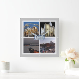 PGL023 BARI, Apulien, Italien, Quadratische Wanduhr