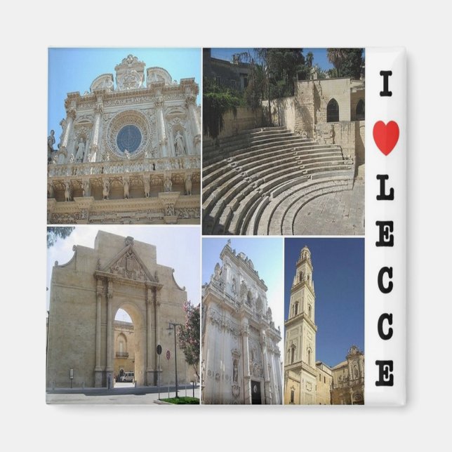 PGL031 LECCE, SALENTO, I Liebe, Apulien, Kühlschra Magnet (Vorne)