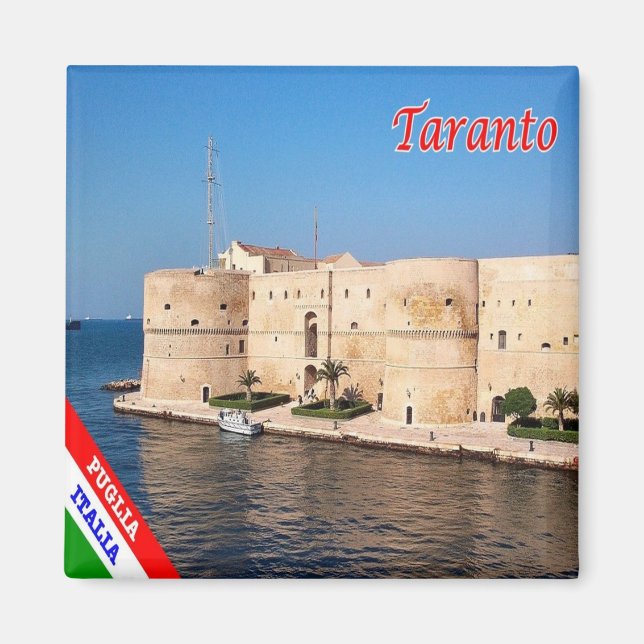 PGL041 TARANTO, Castle Aragonese Apulien, Kühlschr Magnet (Vorne)