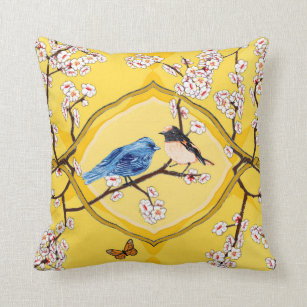 PH&D Bluebird Vignette Pillow Daffodil Yellow Kissen