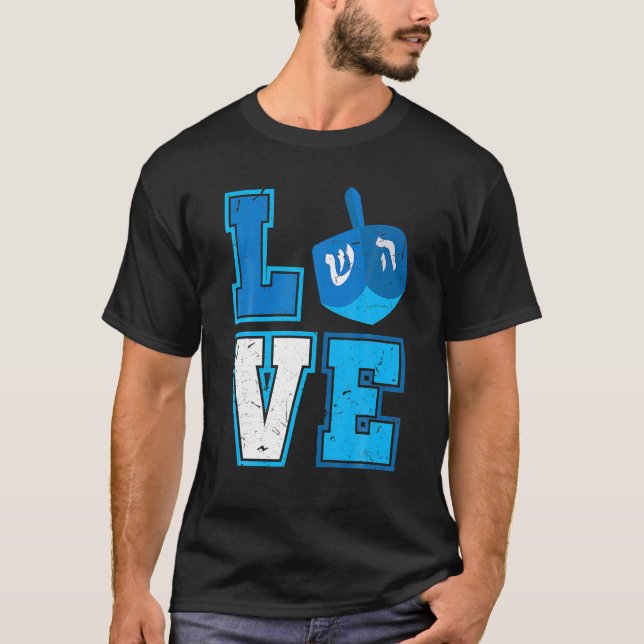 Ph Liebe Hanukkah Dreidel Happy Chanukkah Kostüm T-Shirt (Vorderseite)