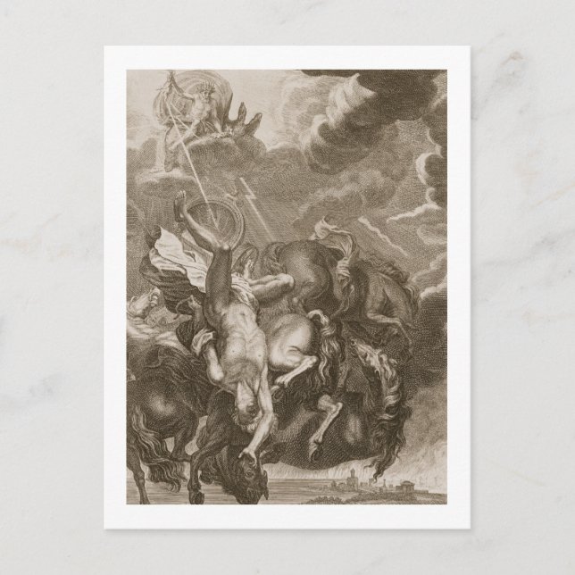 Phaeton Struck Down by Jupiter's Thunderbolt, 1731 Postkarte (Vorderseite)