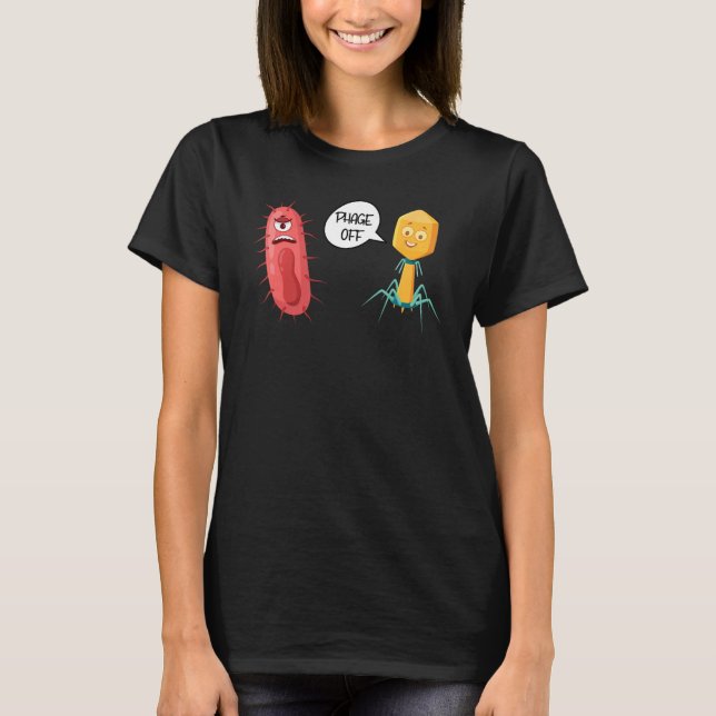 Phage Off Funny Bacteriophage 2 T-Shirt (Vorderseite)