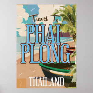 Phai Plong Thailand Vintage-Reiseplakat-Kunst. Poster