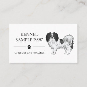Phalène mit schwarzen Details Hundezucht und Zücht Visitenkarte