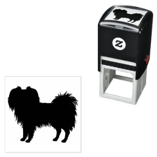 Phalène Toy Breed Hund Form Silhouette Permastempel