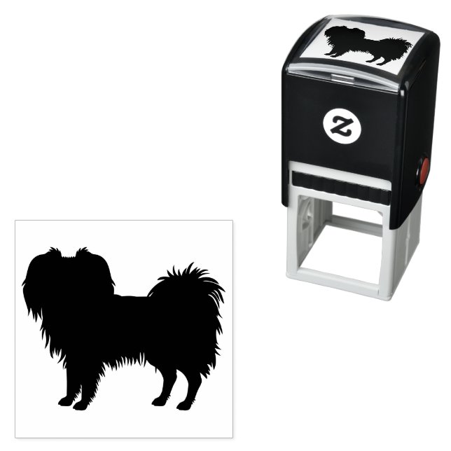 Phalène Toy Breed Hund Form Silhouette Permastempel (Beispiel)