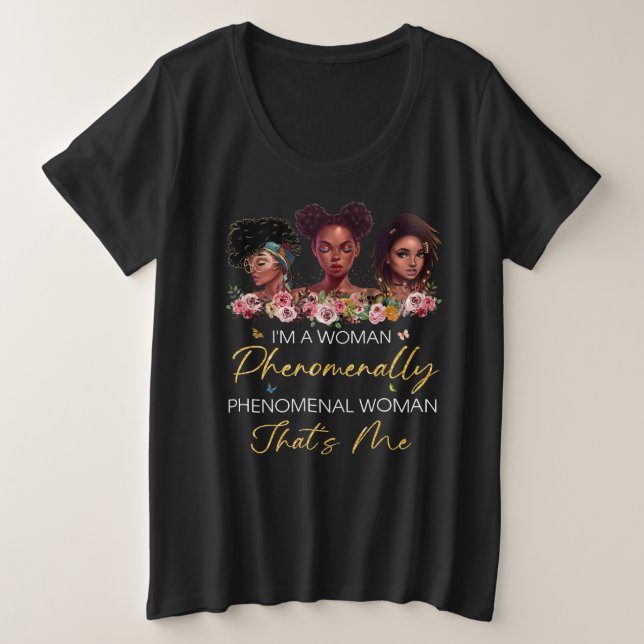 Phänomenale Frau Plus Größe V Neck T Shirt (Design vorne)