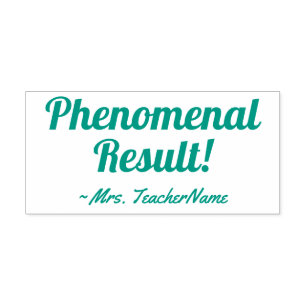 "Phänomenales Ergebnis!" + Tutor-Name Rubber-Brief Permastempel