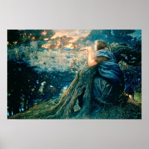 "Phantasie in der Dämmerung" von Edward Robert Hug Poster