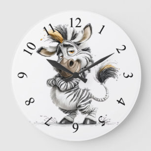 phantasievoller Zebra Große Wanduhr