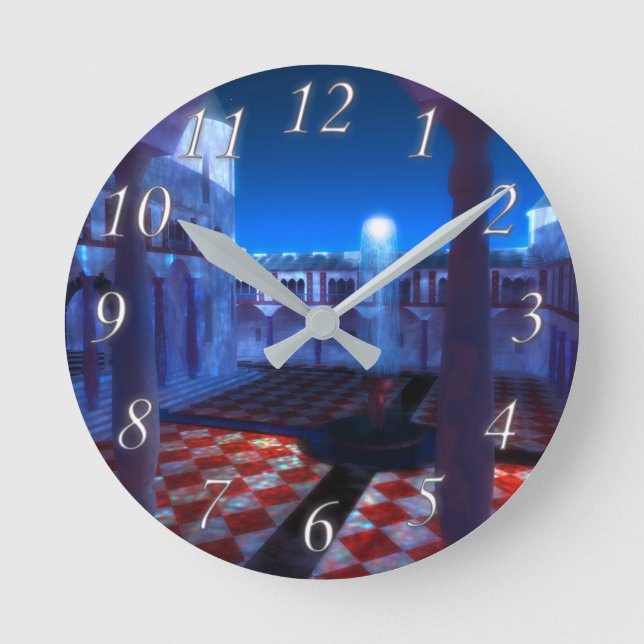 Phantastes: Hof der Palastuhr Runde Wanduhr (Vorderseite)