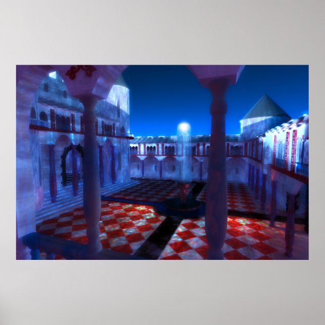 Phantastes: Innenhof des Palastes Print Poster (Vorne)