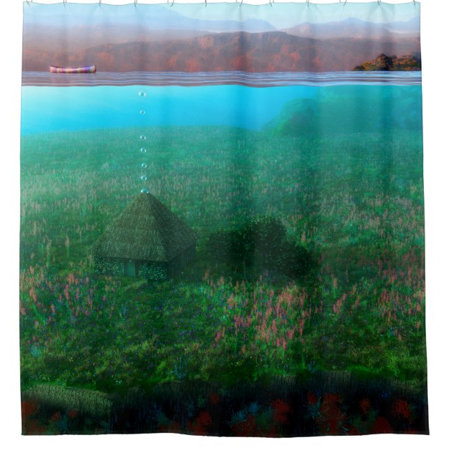 Phantasti: Der Duschvorhang der Hütte auf der Inse (Vorderseite)