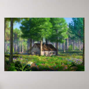 Phantasti: Die Forest-Hütte Print Poster