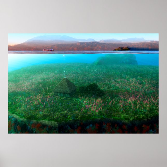 Phantasti: Die Hütte der Insel Print Poster (Vorne)