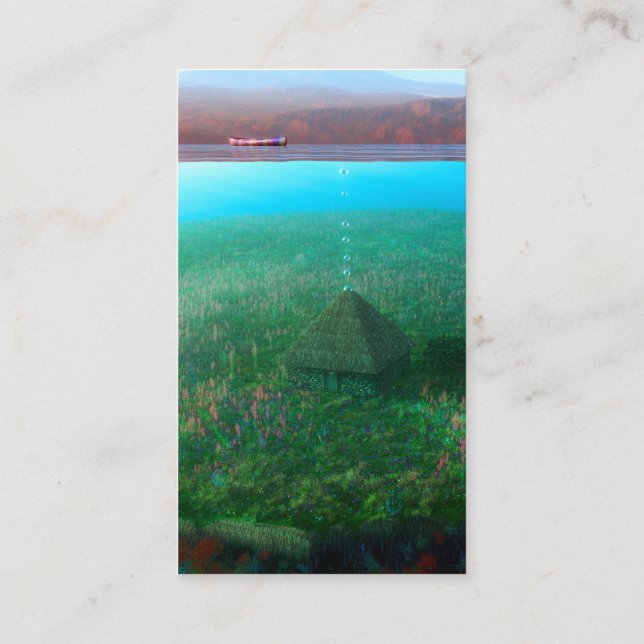 Phantasti: Die Lesezeichen der Hütte auf der Insel Visitenkarte (Rückseite)