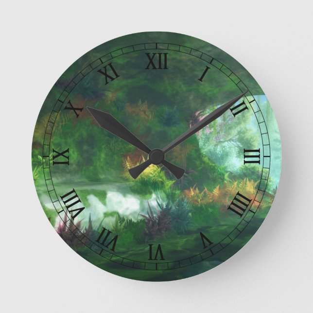 Phantasti: Lady of the Marble Clock Runde Wanduhr (Vorderseite)