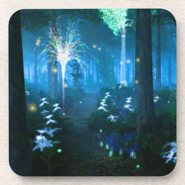 Phantasti: Nacht in Fairy Land Cork Untersetzer (Vorderseite)